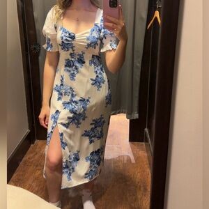 NWT Francesca's Collections Blue Floral Midi Dress